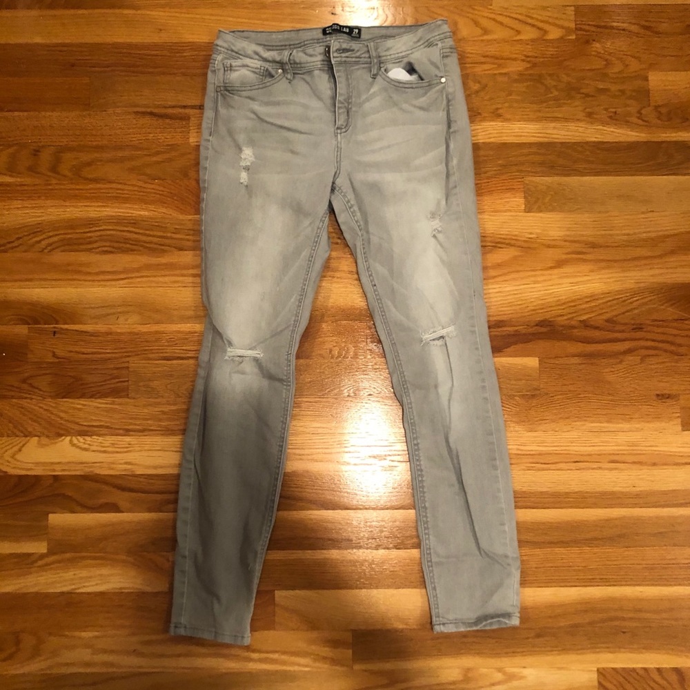 Grey ripped jeans